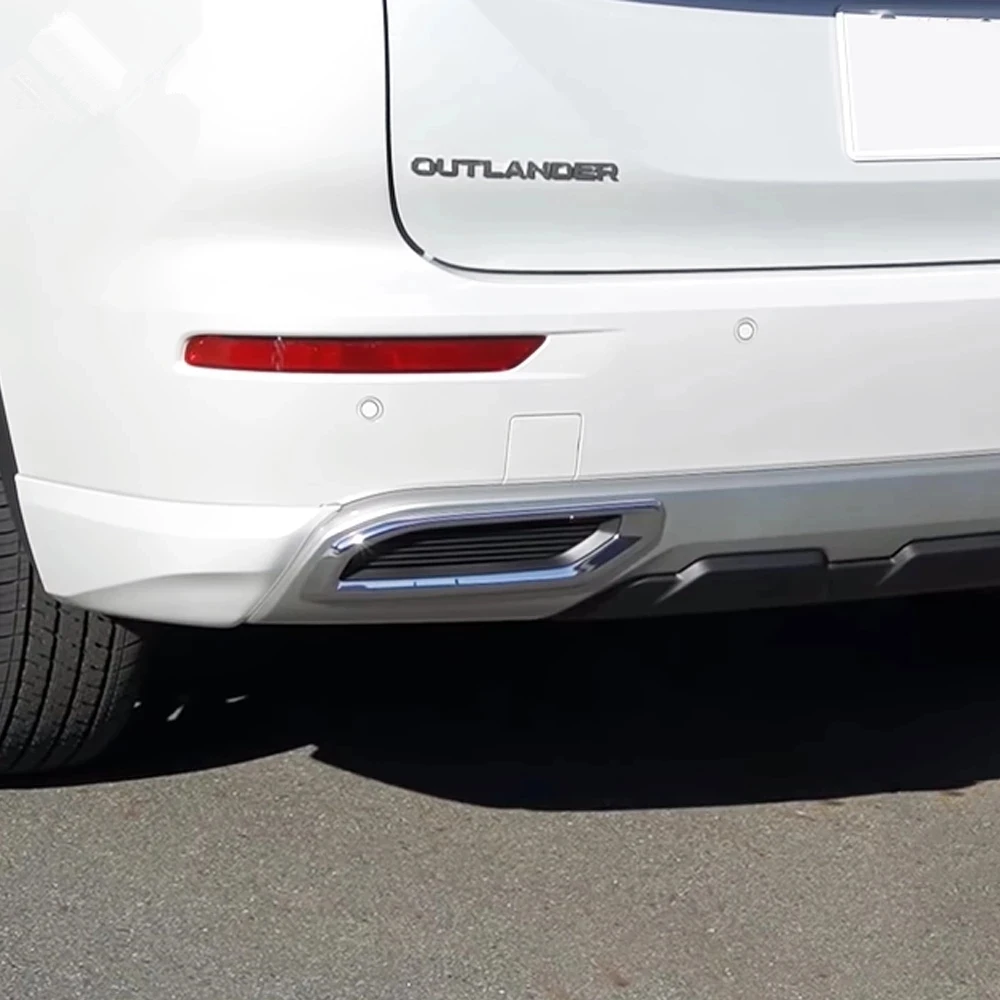 For Mitsubishi Outlander 2022 2023 Rear Trunk Pedal Bumper Lower Decoration Strip Tail Foglight Frame Cover Trim Car Accessories
