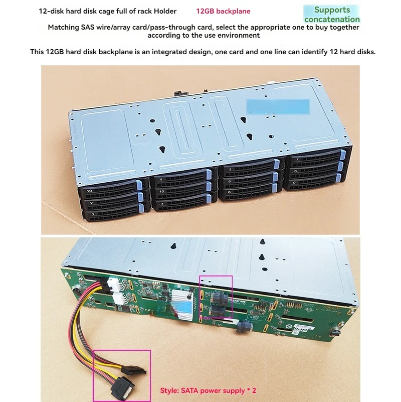 Imagem -06 - Armazenamento Nas Hard Disk Cage Chassis Swappable Série Sas Preto Grupo Cdn Hot Swappable Chassis 6gb 3.5 12