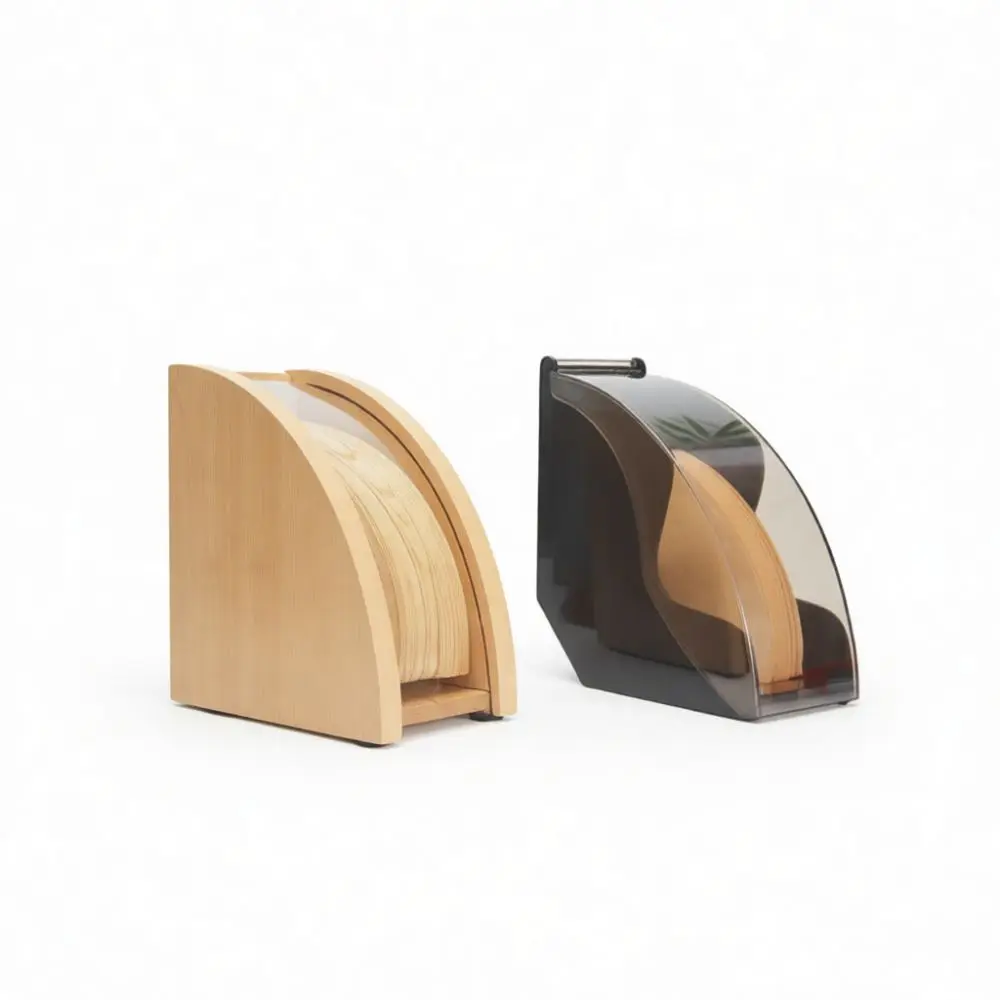 Coffee Filter Holder Case Acrylic Wooden Dustproof Storage Container For Hand Drip Brewing Accessories Supplies