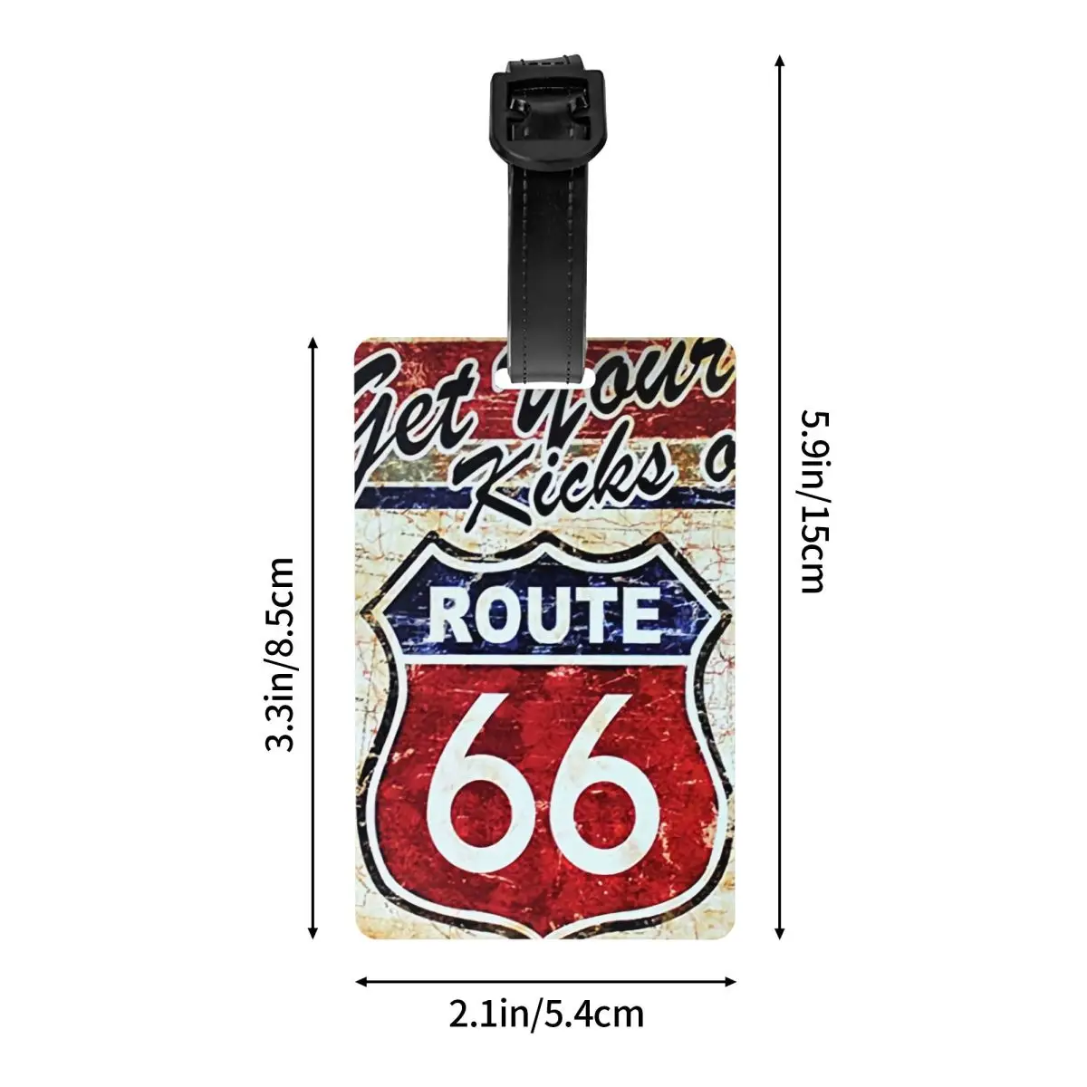 Vintage Route 66 Bagagelabel Voor Koffers Schattige Amerikaanse Wegbagagelabels Privacy Cover Id Label