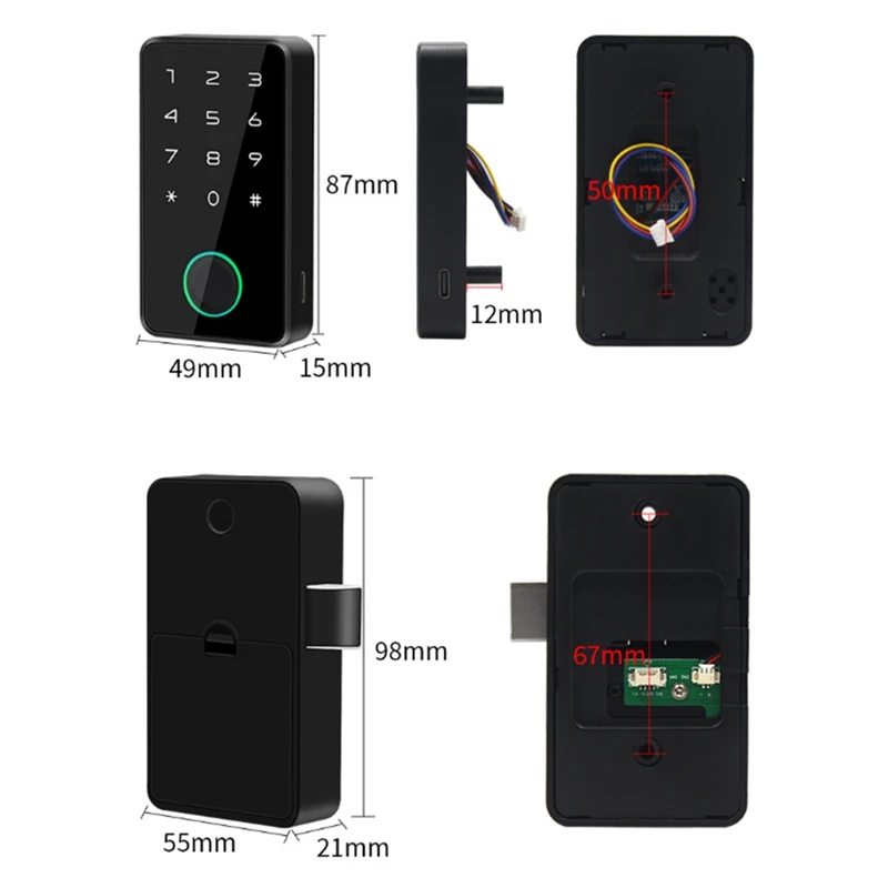 Tuya App Hole-Free Sensor Induction Cabinet Lock Smart Electronic Lock for Furniture Sauna Cupboard Locker-ABHG