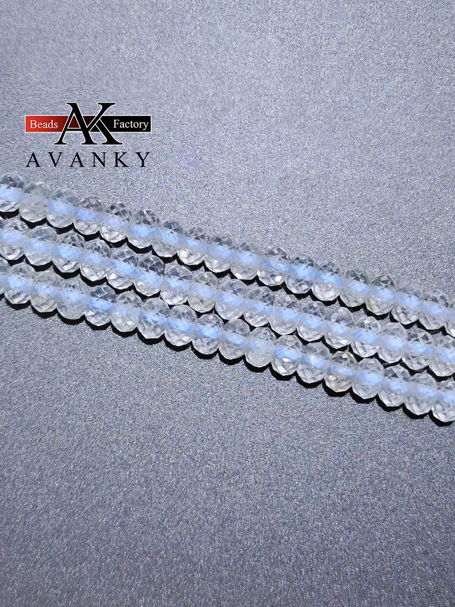 3A الطبيعية مدور الحجار الكريمة الأزرق توباز الخرز فاصل فضفاض لصنع المجوهرات عقد دي اي واي سوار 15''4x6mm بالجملة #4