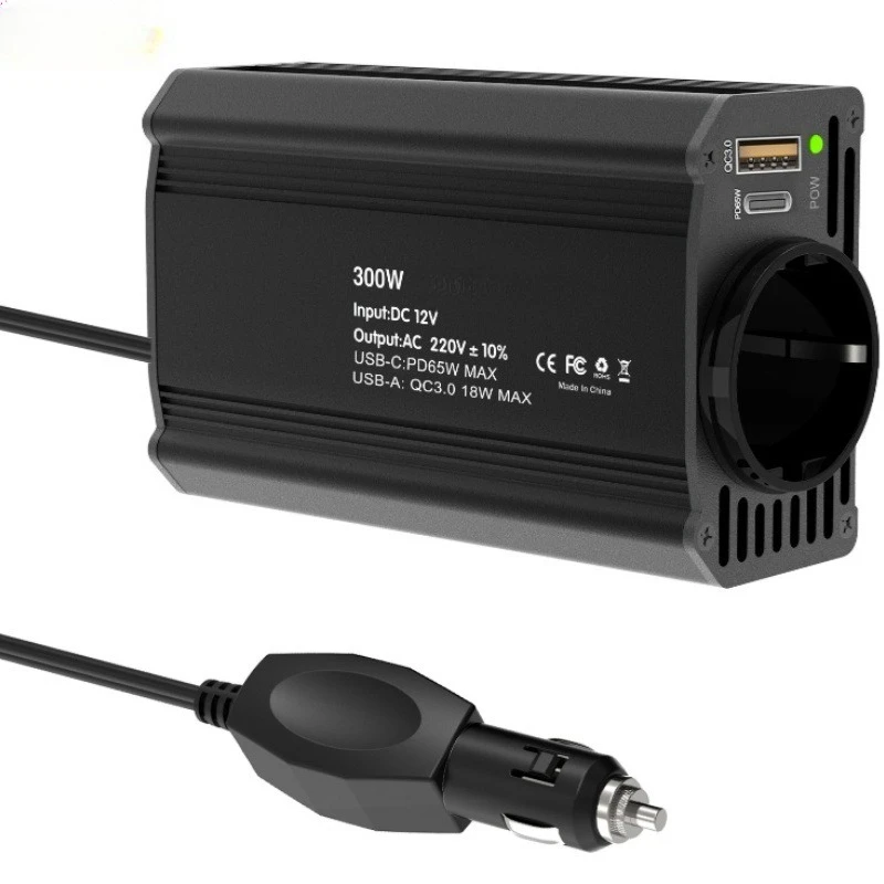 PD65W fast charging 300W car inverter 12v to 220v