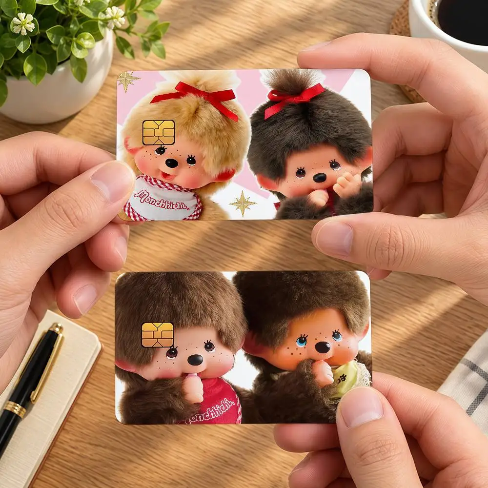 Kawaii M-Monchhichi-ES Cartoon Ideal Gift Wrapping Option Credit Card Cover Stickers Original Design Card Stickers
