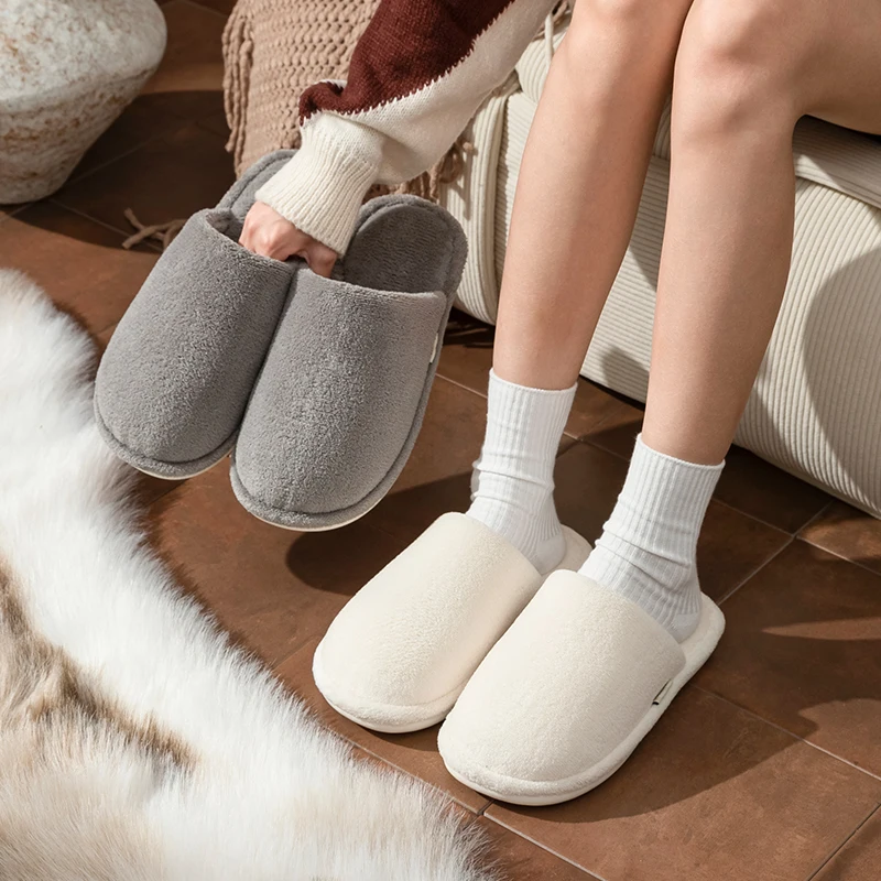 

Плюшевые зимние тапочки для мужчин и женщин — уютные домашние тапочки из пены с эффектом памяти, нескользящая теплая обувь для дома и улицы для гостиной в спальне