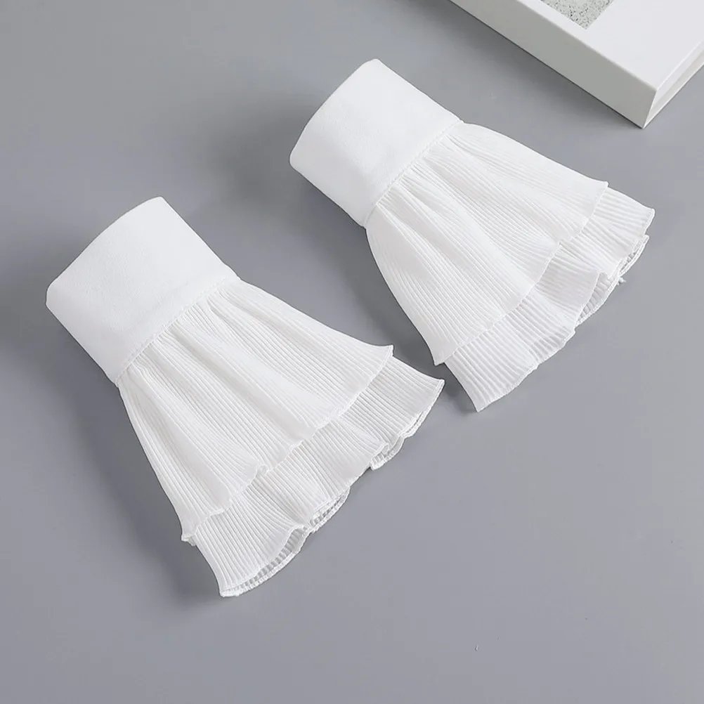 

1Set Pleated Collar Wrist Cuffs Vintage Lace False Collar Elegant Costume Accessory Banquets Weddings Parties Fashion Fake Cuff