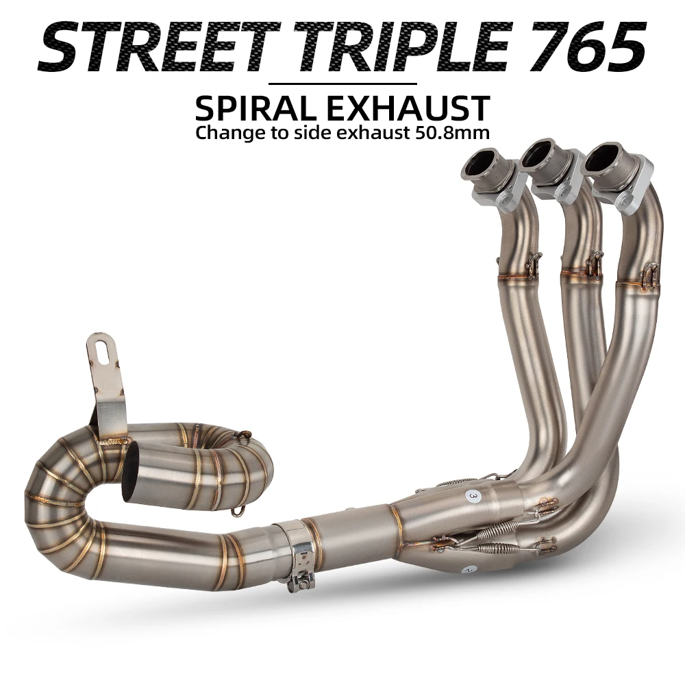 Collettore di Scarico 765R per Triumph Street Triple 765 765RS 765S 2017-2026, Kit Scarico Moto, Tubo Collettore 51mm