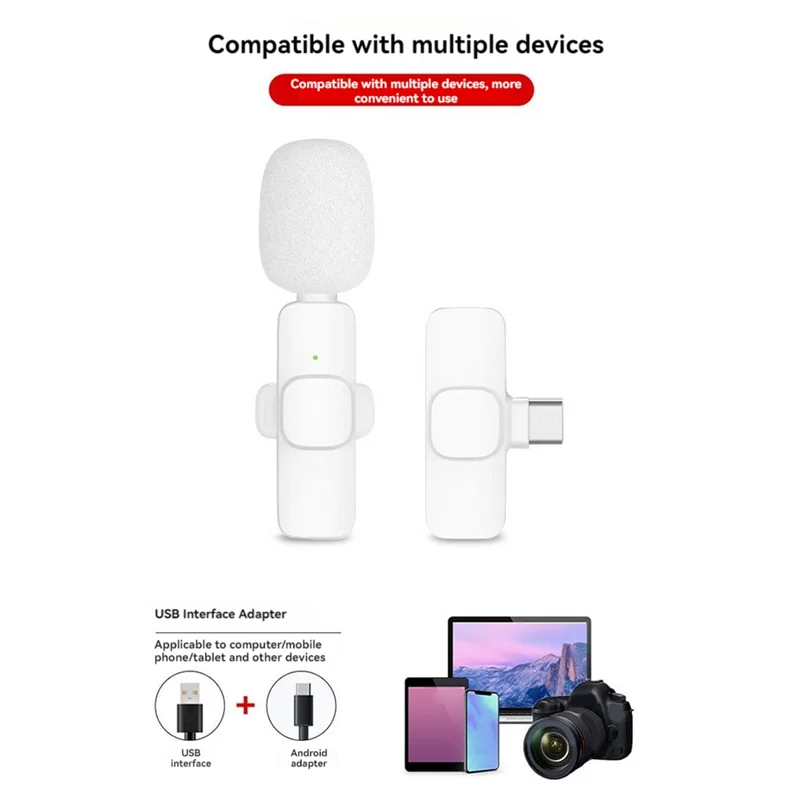 ไมโครโฟนไร้สาย Bluetooth Lavalier หนึ่งถึงสองไมโครโฟนลดเสียงรบกวนไมโครโฟนถ่ายทอดสด