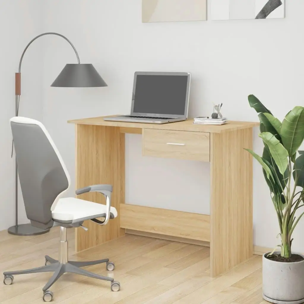 Sonoma Oak Desk - 100x50x76 cm Stylish Engineered Wood Workspace Furniture