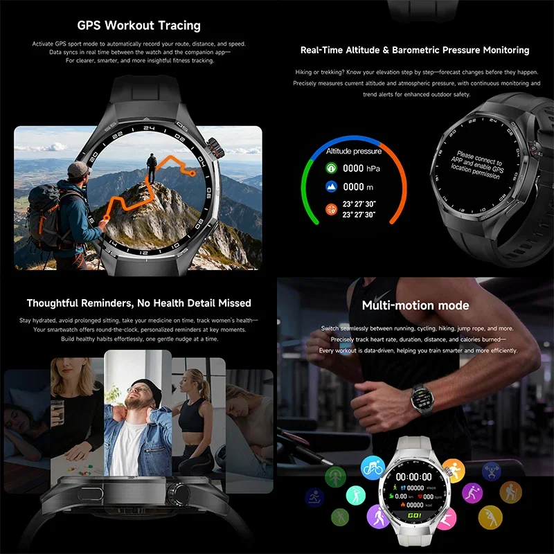 2026 New Watch 6 Max Smart Watch Men GPS Motion Trail Health Monitoring Altitude IP67 Waterproof Sport Bluetooth Call Smartwatch