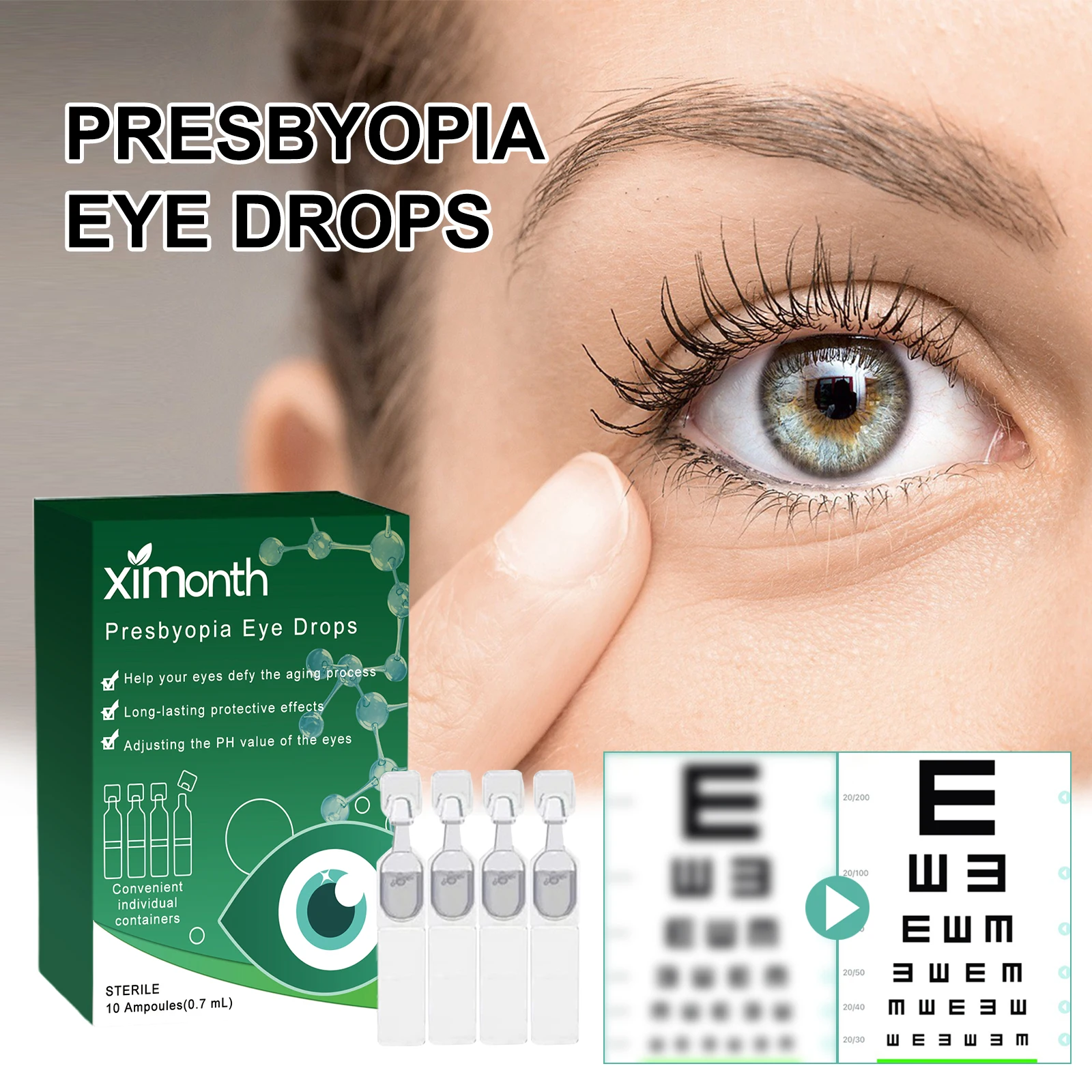 Vision Relief Eye Drops Resolve Discomfort Fatigue Swelling Soreness Itching And Restore Vision Presbyopia Eye Drops 10pcs New