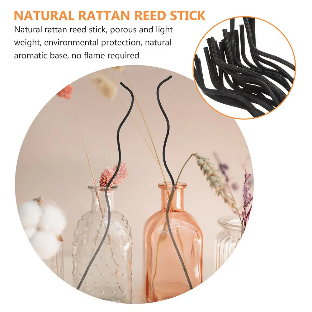 20Pcs Replacement Reed Diffuser Sticks Black Rattan Aroma Diffuser for Home Essential Oil Fragrance Reed Stick