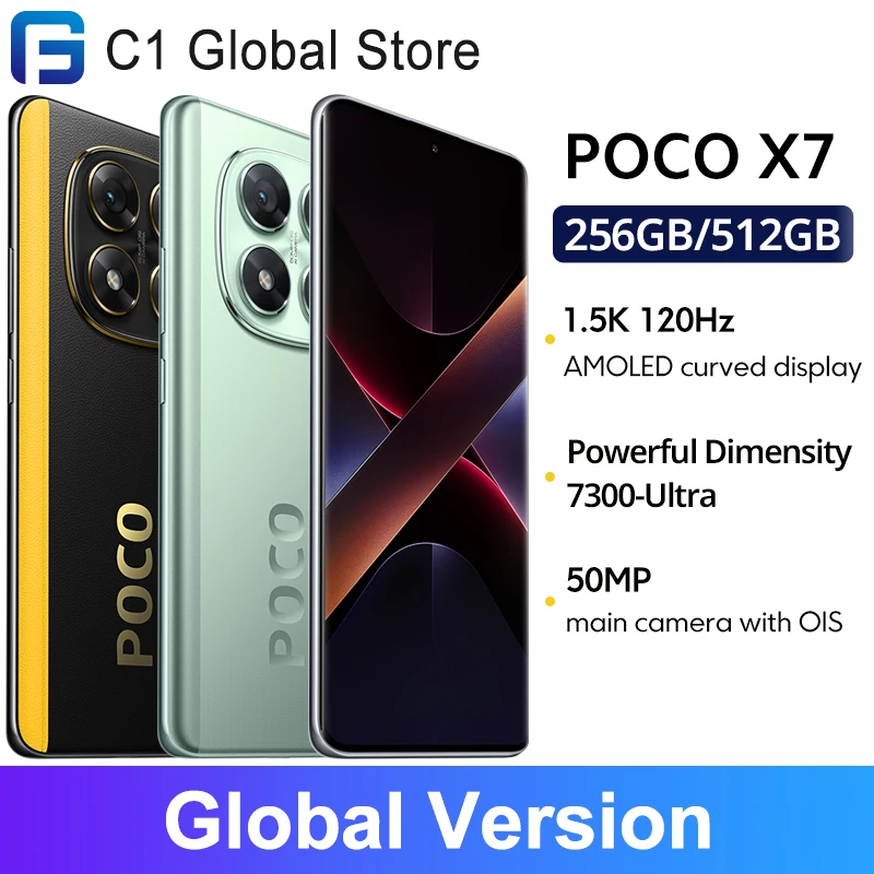 Global Version POCO X7 5G Smartphone Dimensity 7300-Ultra 6.67