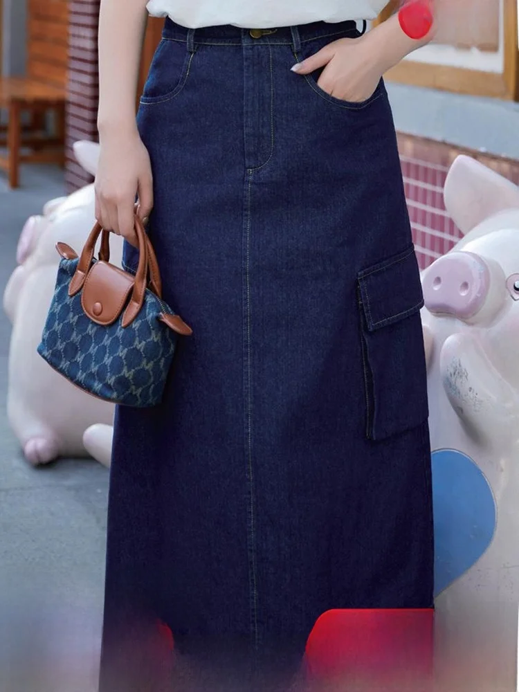 

Pure Cotton Denim Skirt Spring Summer New Arrival Women's Stand Fit mid Waist Other Sle Casual Faion Skirts