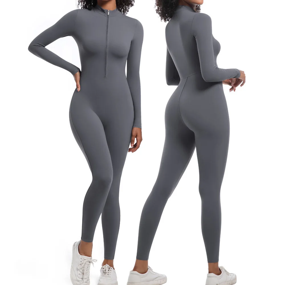 Yoga Bodysuit Long Sleeved Women Sportswear Gym Jumpsuits Workout High-intensity Fitness One-piece Skin-tight Garment Tracksuit