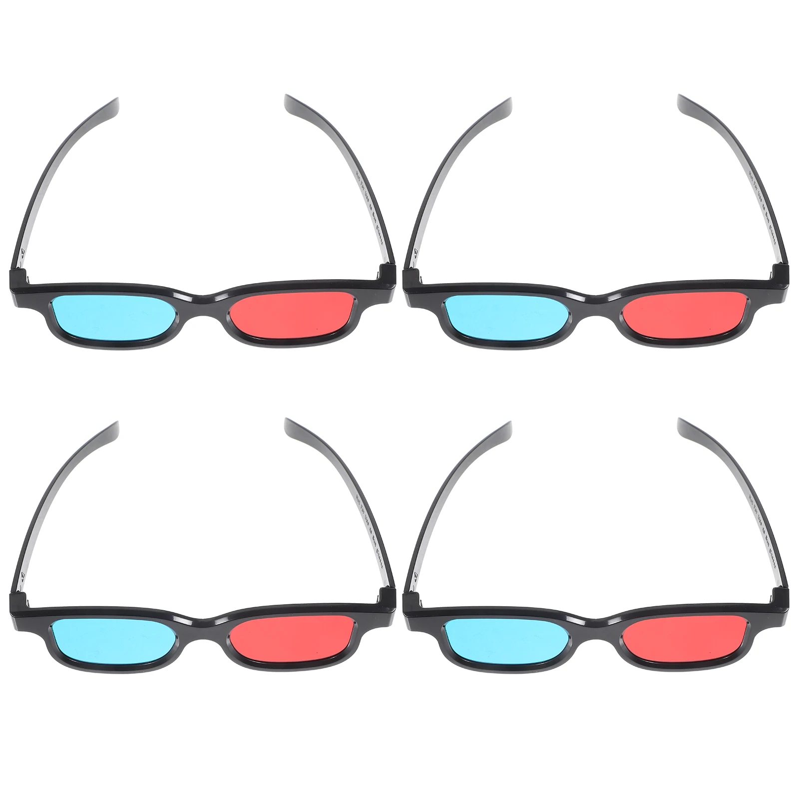 

4pcs Glasses Plastic Red Blue Movies 3D Glasses For Movies At Home Projector Projector Computer Stereoscopic Eyewear