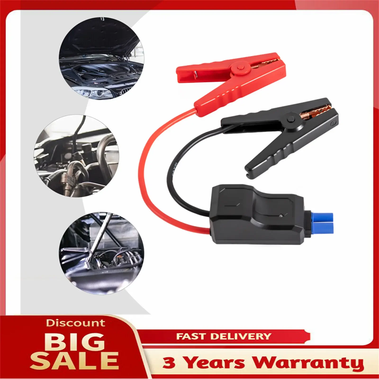 

Smart Clamp Jump Starter - Safe Car Battery Booster with Overload Protection, Portable Replacement Jumper Cable