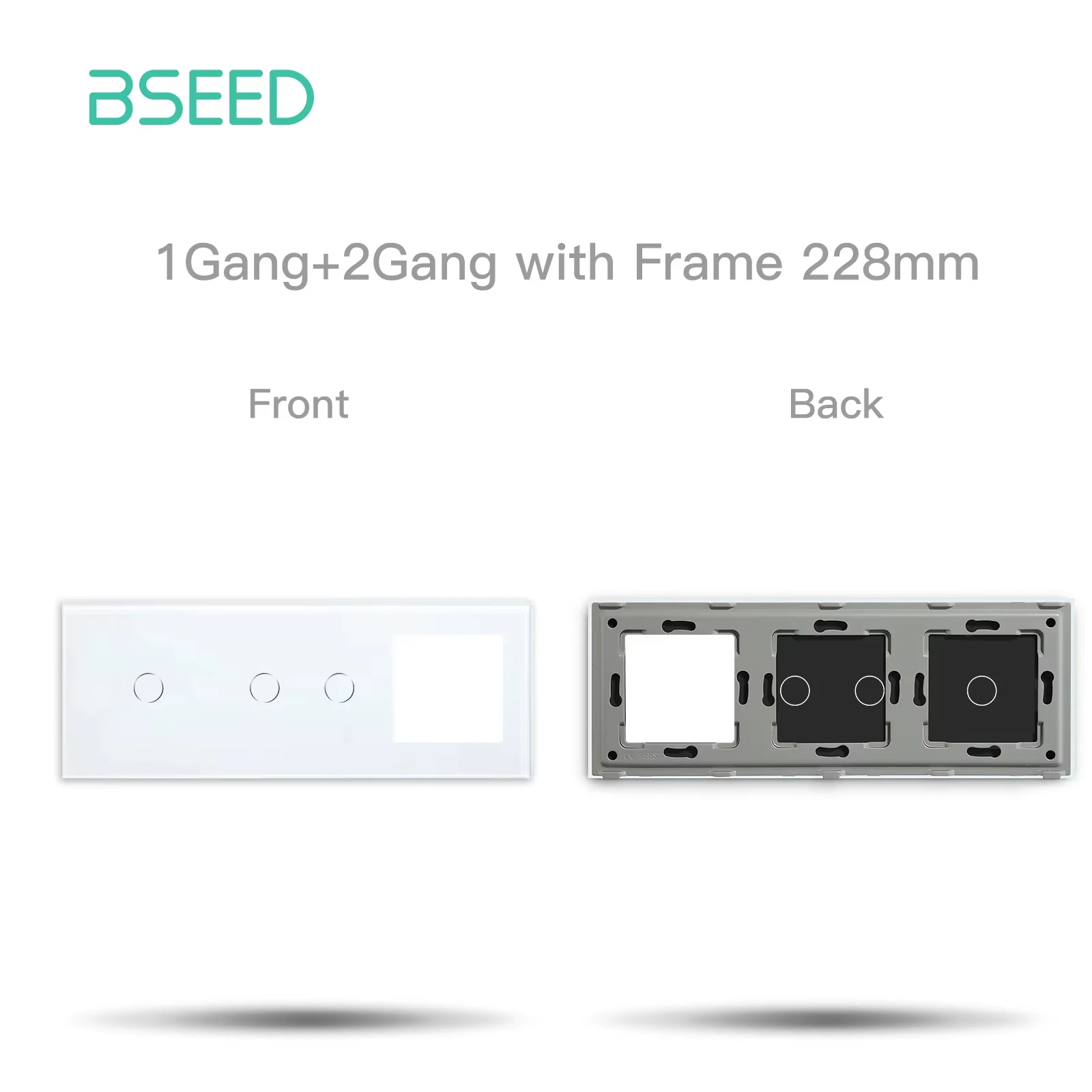 BSEED Wifi 1/2/3Gang Touch Smart Switches Funktion Teile Tuya Smart Leben App Kompatibel EU Buchse glas Front Panels Ersatzteile 7