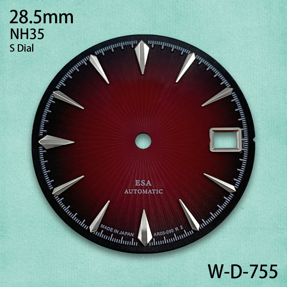 28.5mm Cocktail S Dial Fit NH35/NH36/4R/7S Automatic Movement Quality Vertical Grain Dial Watch Modification Accessories