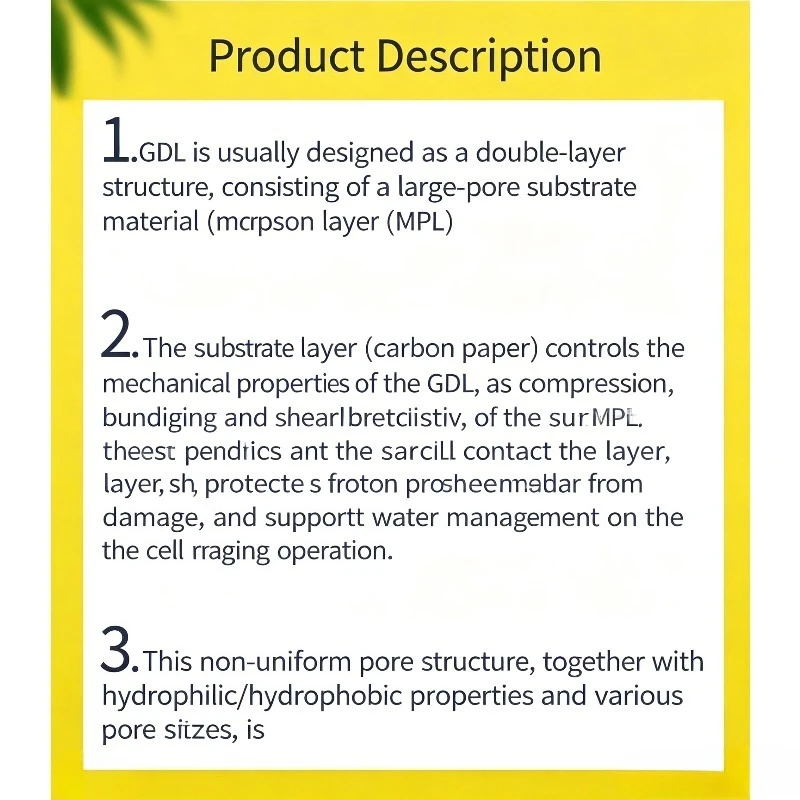 Cetech GDL280 GDL340 0.28mm 0.34mm Hydrophobic Carbon Paper With MPL For PEM Fuel Cell Lab Research