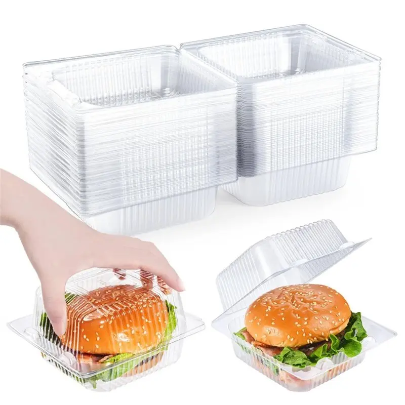 A03F-For Food Storage For Folders Plastic Clear Clamshell Duty Containers 50 Pcs With Lids