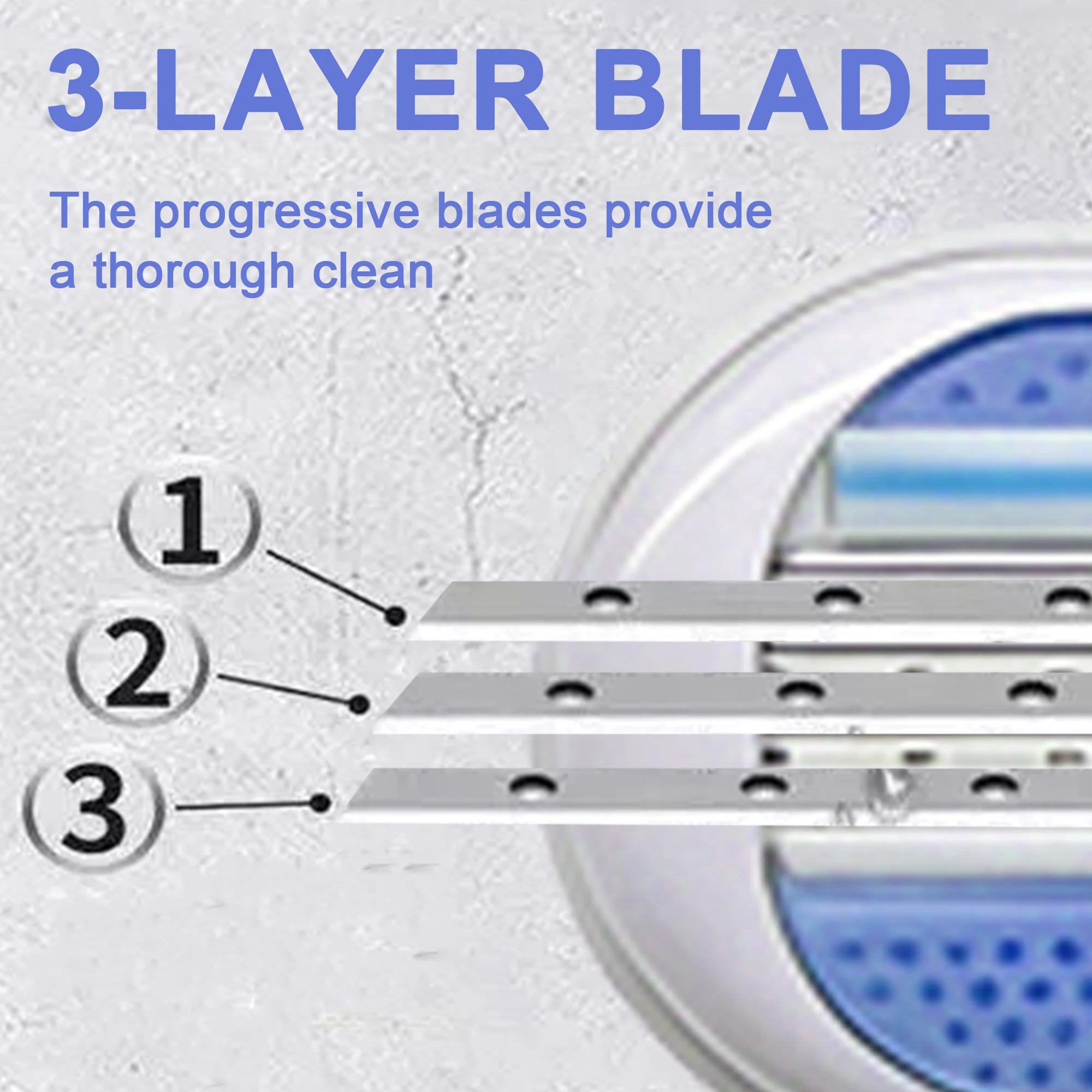 Women's 3-Layer Stainless Steel Blade Safety Razor Bikini Line Trimmer with 1 Handle + 8/16 Blades for Close Comfortable Shave