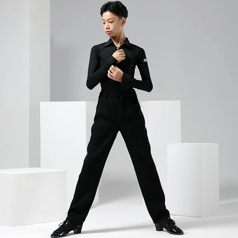 Children Latin Dance Performance Costume Boy's Standard Ballroom Dancing Shirt Cha Cha Waltz Dancer Competition Clothing VBH1691
