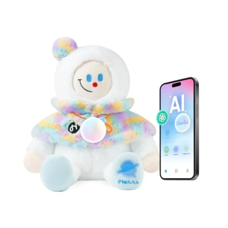 

Bedtime Companion: Smart AI Plush Toy Snowman Elf polyester fabric white red screen-free interactive learning with 16-character
