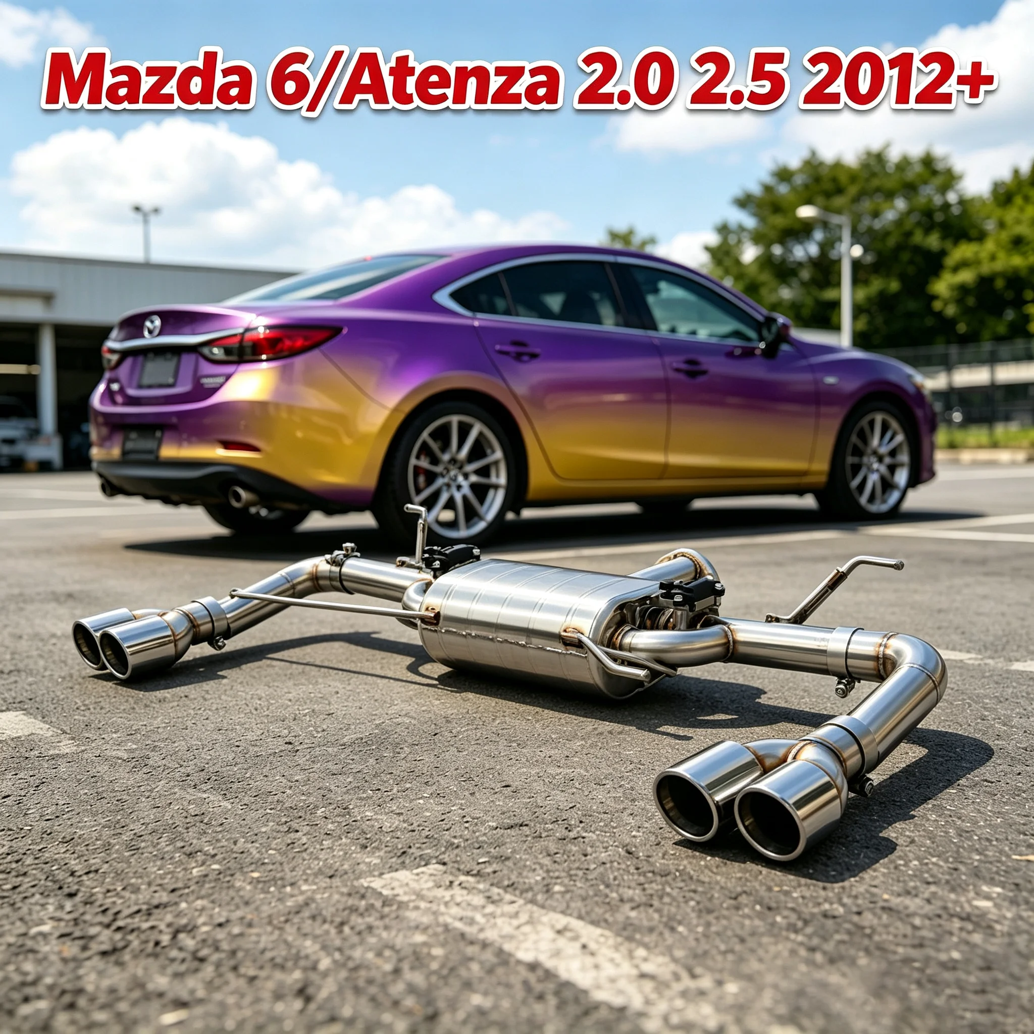 High Flow Valvetronic Exhaust Muffler Stainless Steel Sport Sound Exhaust Kit for Mazda 6 Atenza 2.0 2.5 2012+