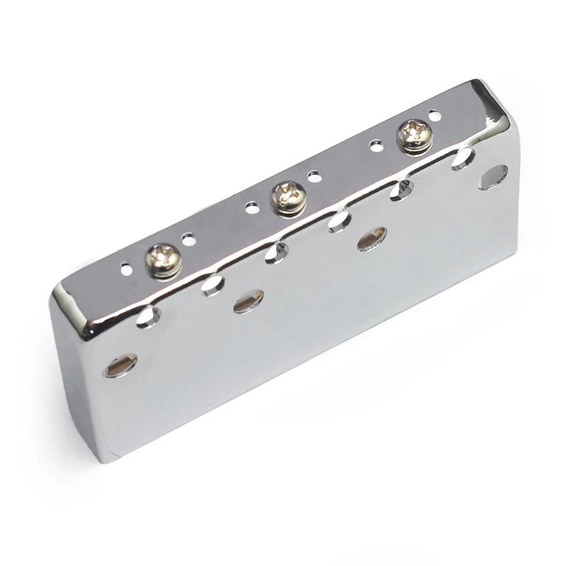 Short Tele Bridge Brass 3-Saddles for TL Style 76.5x35.5mm Chrome Electric Guitar Bridge