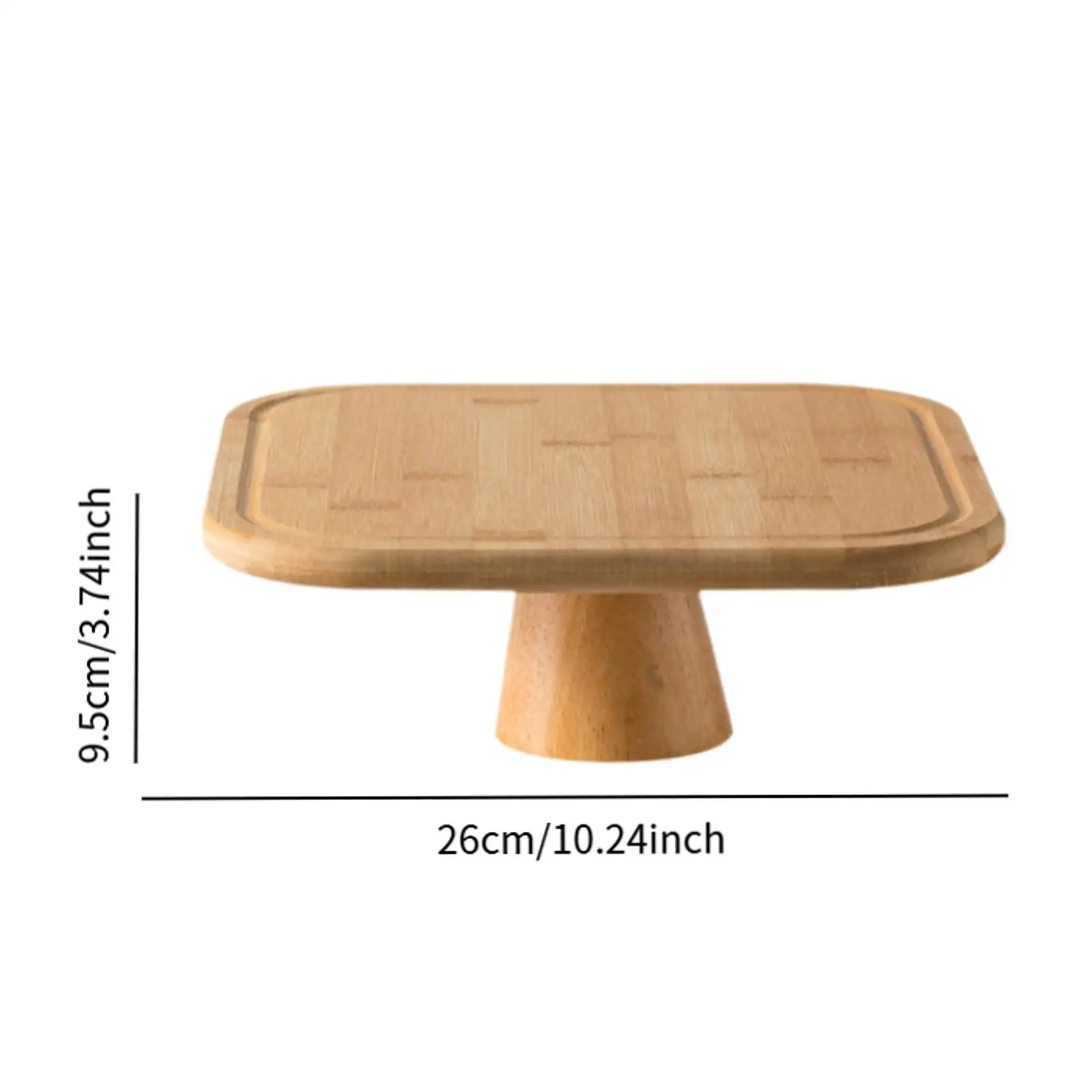 Rectangular Cake Pedestal Stand Serving Platter Multipurpose High Footed Footed Cake Plate Wood Rustic for Wedding Party Hosting