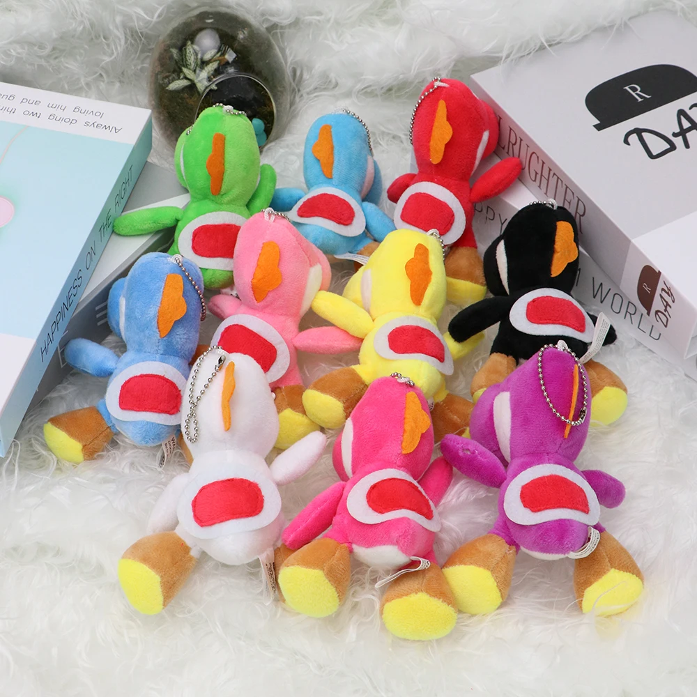 Yoshi Plush Keychain Multicolored Cute Dinosaur Soft Plush Pendant Mini Backpack Bag Charm Mushroom Cartoon Key Ring Lovely Gift view 5