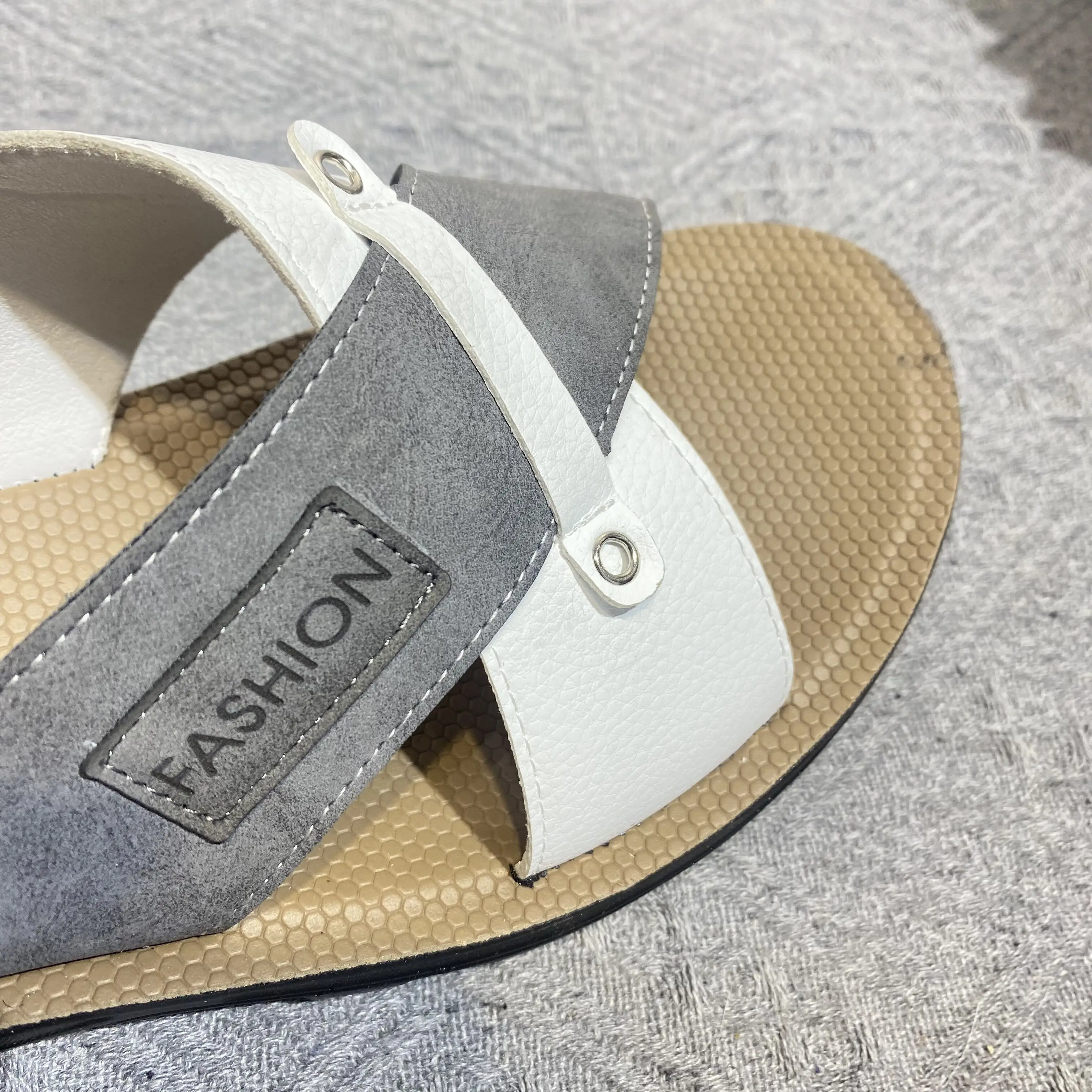 Men Summer Beach Slippers Fashion Fabric Home Men\'s Slippers Outdoor Rubber Flat Men Sandals Casual Slides House Floor Slippers