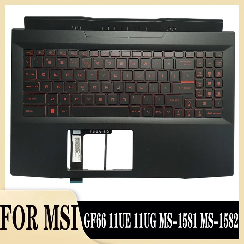 Teclado para Notebook com Palmrest Upper Backlight Eua e Espanhol Msi Gf66 11ue 11ug Ms1581 e Ms-1582 Novo