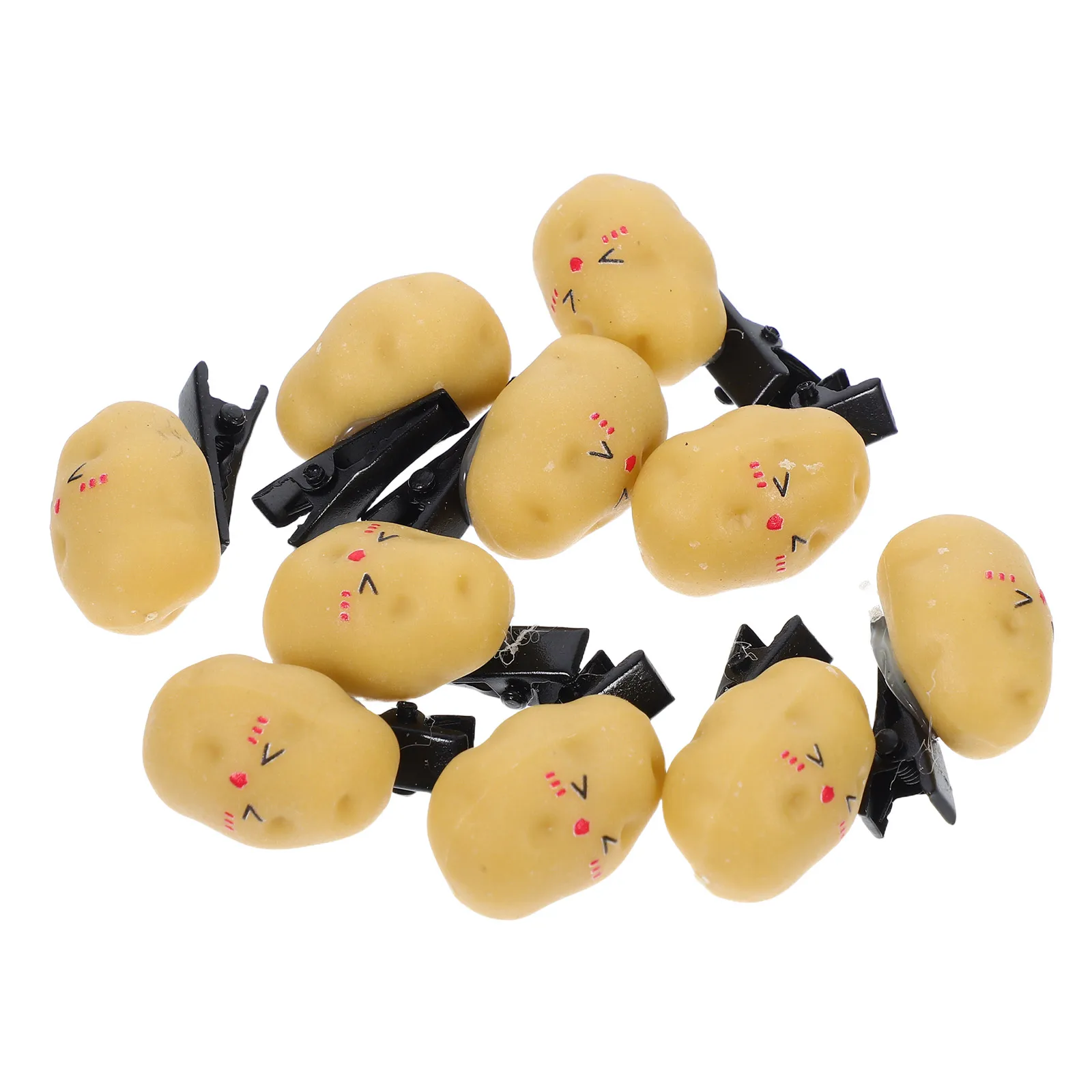 

10 Pcs Potato Hair Clips Cute Fake Vegetables Lifelike Simulation Food Student Accessories Durable Resistant deformation
