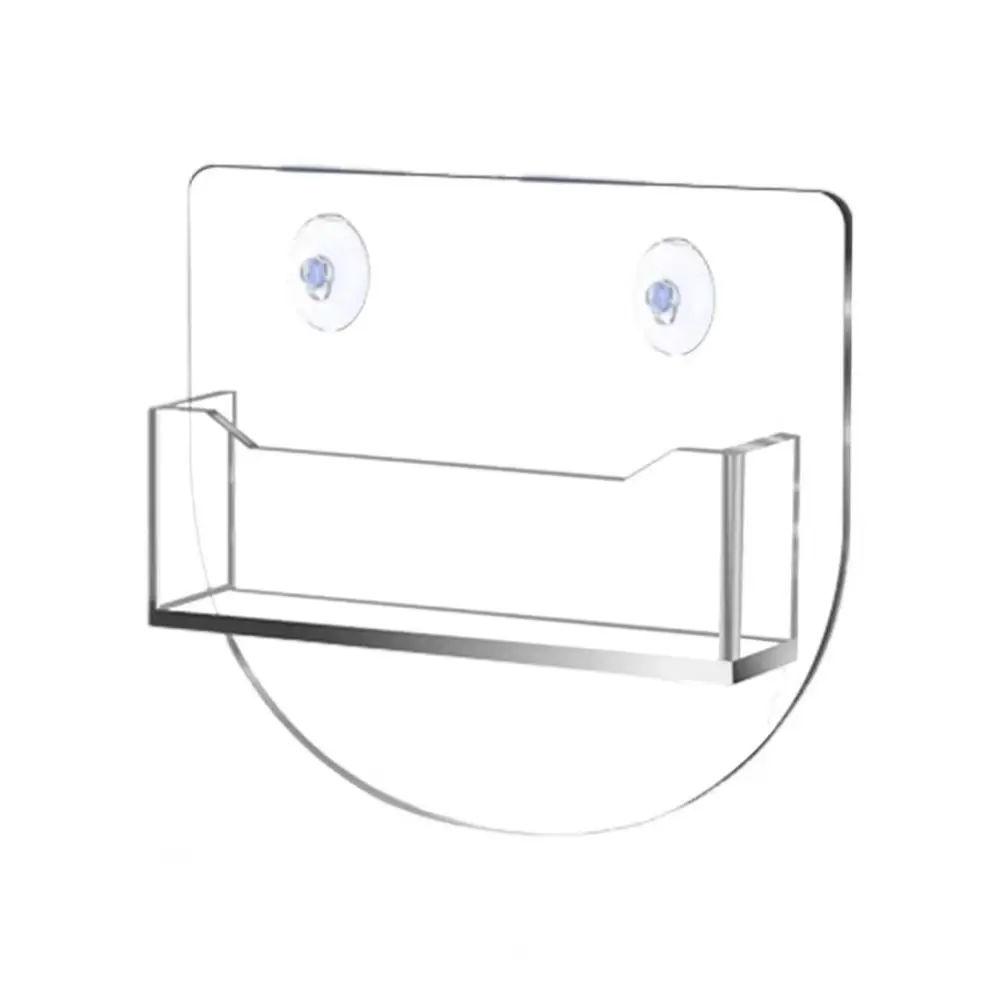 Acrylic Business Card Holder Suction Cups Space-saving Business Card Display Stand Easy Installation Transparent