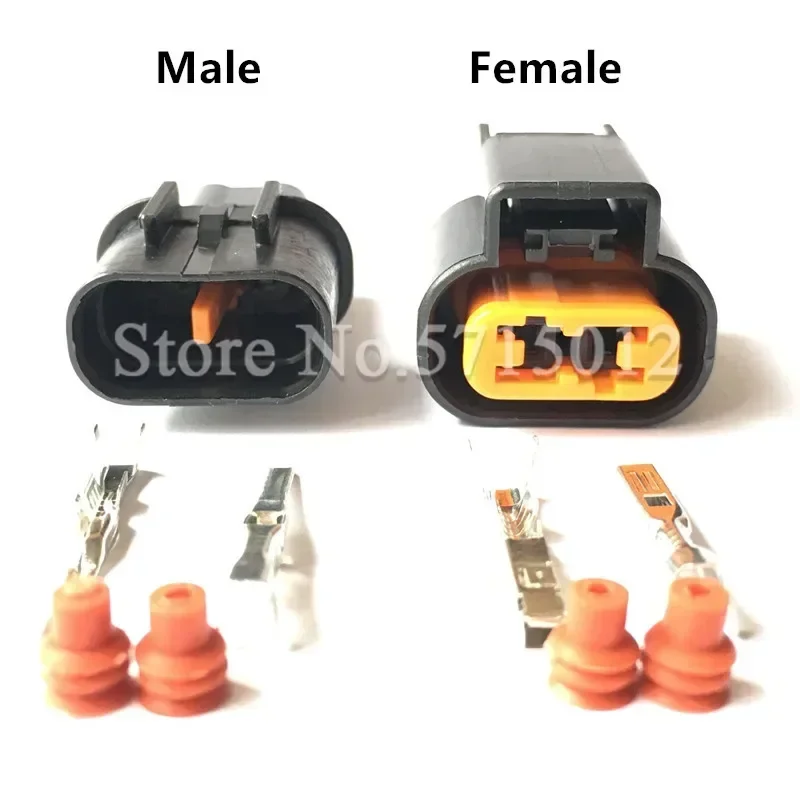 KUM 2 Hole Male Female Black Sensor Fog Lamp Auto Connector For Mitsubishi Souast PB621-02020 PB625-02027