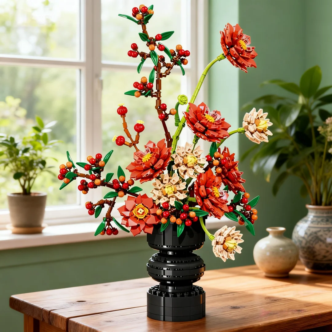 

KNEW BUILT Eternal Flower Bouquet Building Blocks Toy-Home Decor,Stress-Relief Puzzle,Perfect for Women’s Day/Teacher’s Day Gift