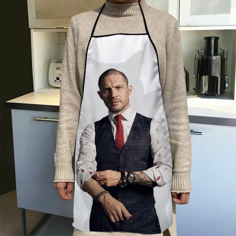 Tom Hardy Apron Dinner Party Cooking Apron Adult Baking Accessories Waterproof Fabric Printed Cleaning Tools 1014