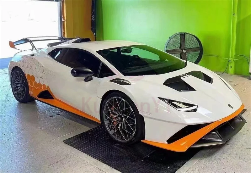 لامبورغيني هوراكان LP580 LP610 EVO STO نمط ألياف الكربون الجافة المصد الأمامي المصد الخلفي الخلفي سبويلر طقم الجسم
