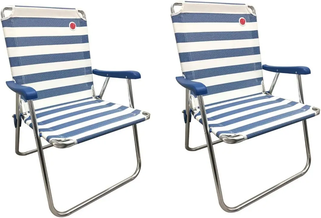 Designs New Standard Folding Camp/Lawn Chair (2 Pack) - Blue/White