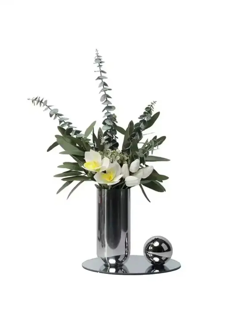 Creative stainless steel vase custom desktop metal decoration