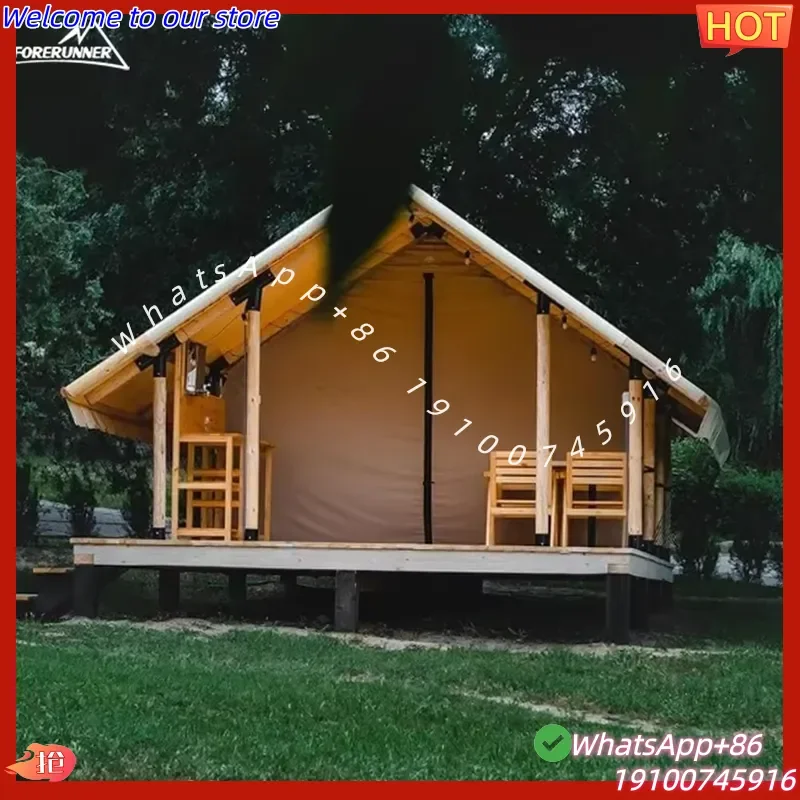 2026 Forerunner LTHT-01-D 5x9m Four-Season Safari Hotel Tent Quick Automatic Opening One Bedroom PVC Fabric Portable Glamping