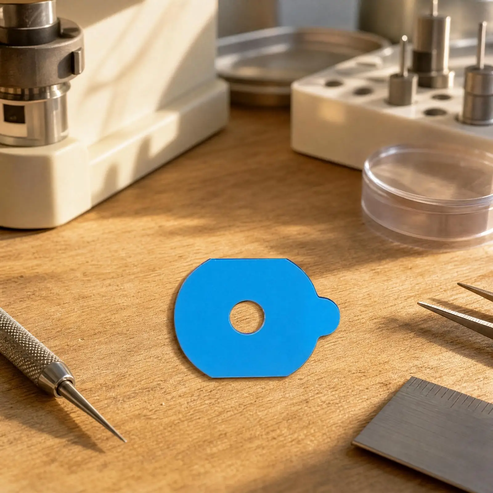 Eyeglass Lens Blocking Stickers for Optical Fabrication Double Sided Adhesive Blue Dial Design for Stable Grinding Support