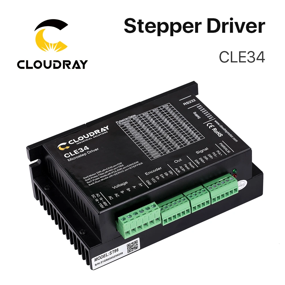 Cloudray Nema 34 Closed Stepper Motor Kit With Encoder 12N.m Closed Loop Stepper Motor Easy Servo Driver With 1.5m Free cable