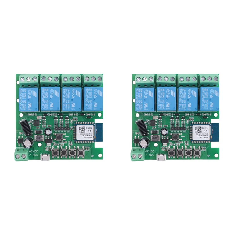 

A99E-2X Tuya APP умный дом модуль дистанционного управления переключатель четырехканальный многоканальный 5V12V 24V для Alexa Google Home