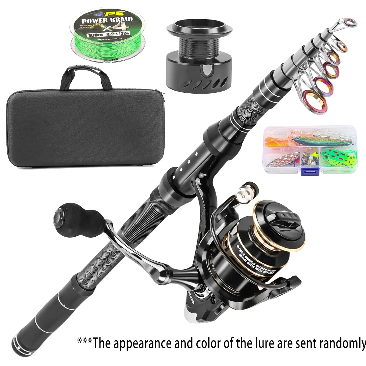 

Carbon luya rod fishing gear combination far throw rod anchor fishing luya set black fishing rod set