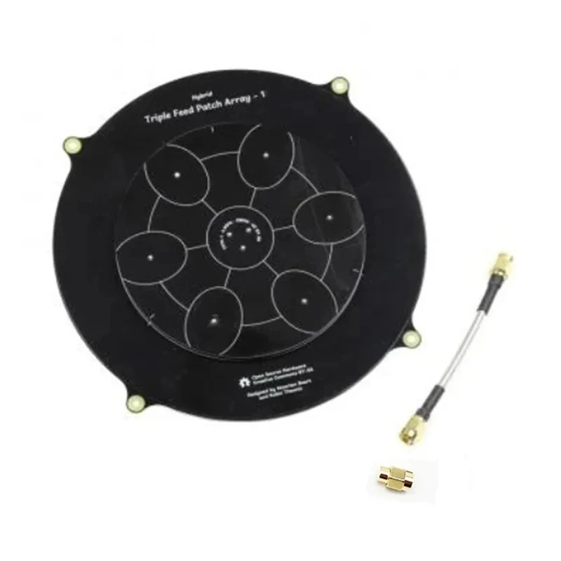 

150Mm Triple Feed Patch 5.8Ghz 14Dbi Pagoda Array FPV Antenna Image Transmitter Flat Panel Antenna For FPV Drone Black Durable