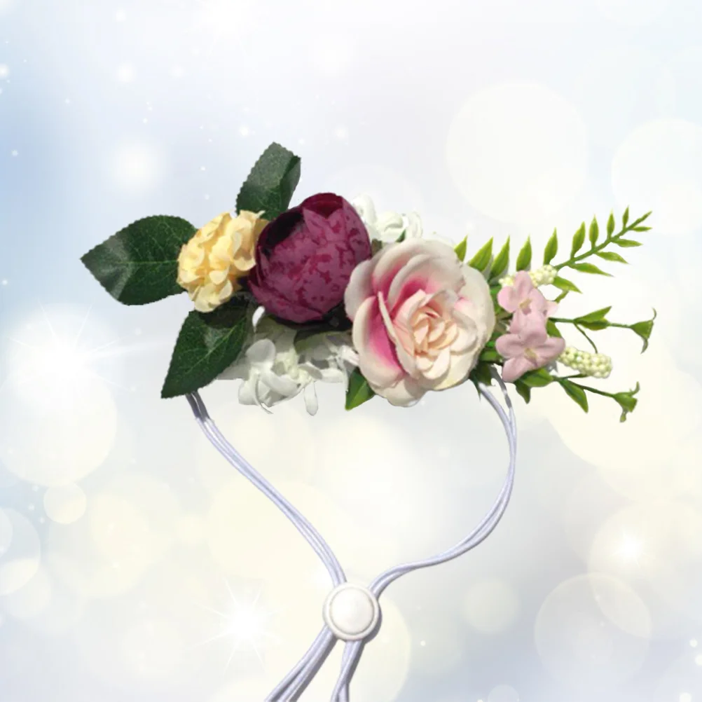 

Adjustable Headwear Flower Decor For Dress Up Wedding Party Use Dog Wreath Dog Pet Headwear Pet Accessories