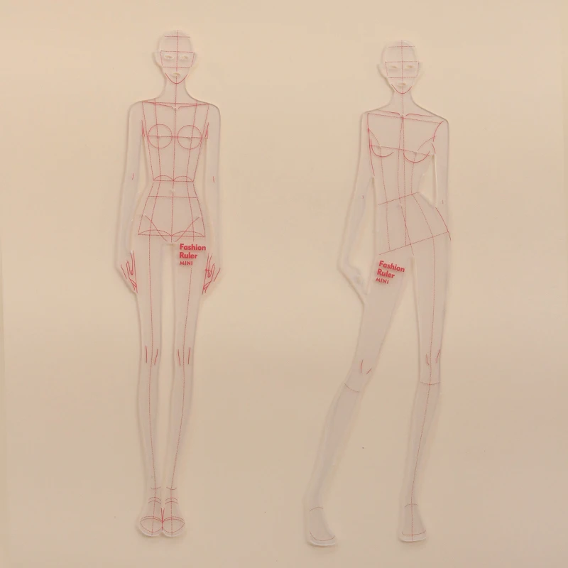 A4 Fashion Drawing Template Ruler Set, Women Clothing Design French Curve Rulers Fashion Illustration Ruler